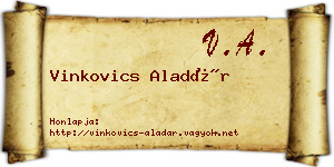 Vinkovics Aladár névjegykártya